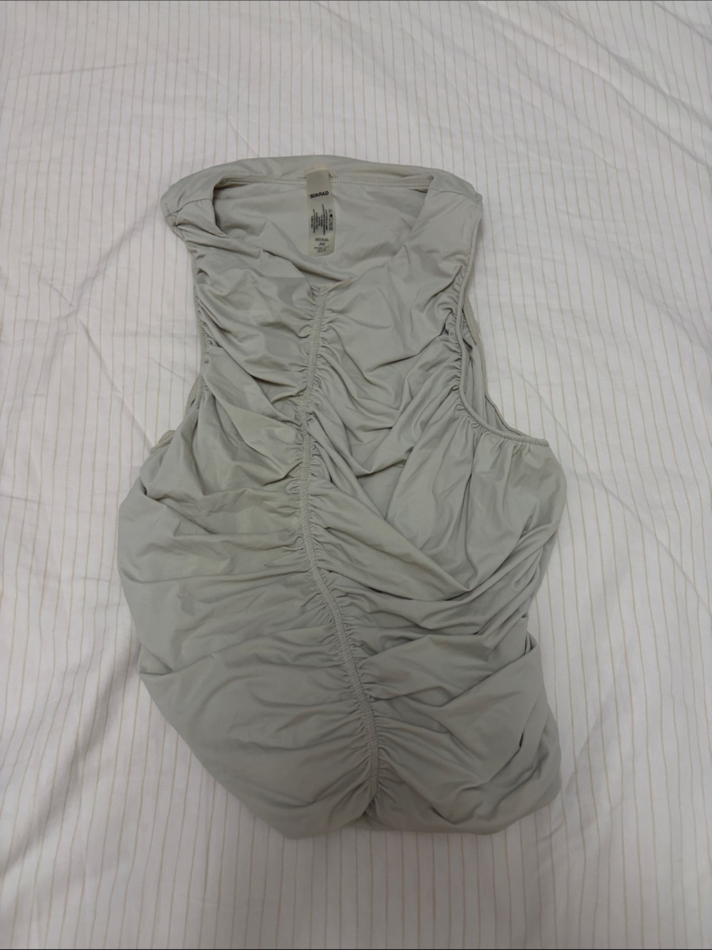 Garage Light Gray Ruched Sleeveless Top